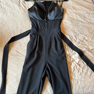 Elegant Black Strapless Jumpsuit